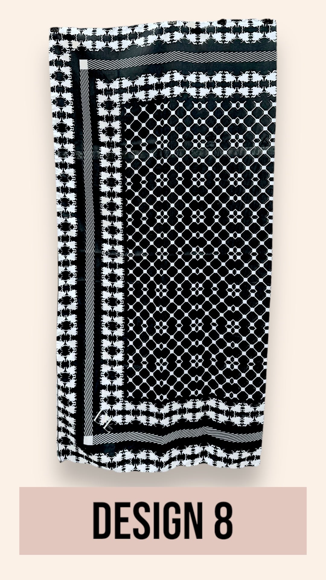 Bawal Premium Cotton Voile 48” (Black & White Series) Design 8