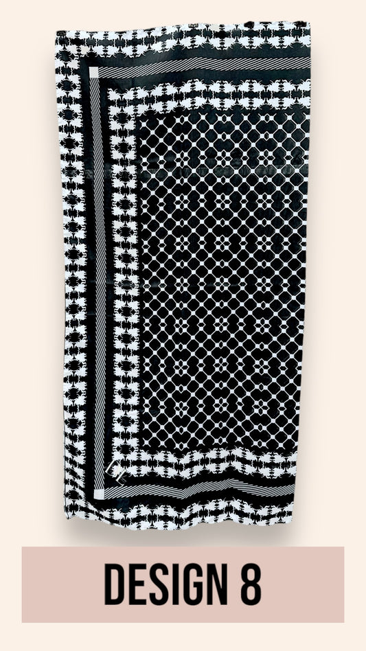 Bawal Premium Cotton Voile 48” (Black & White Series) Design 8