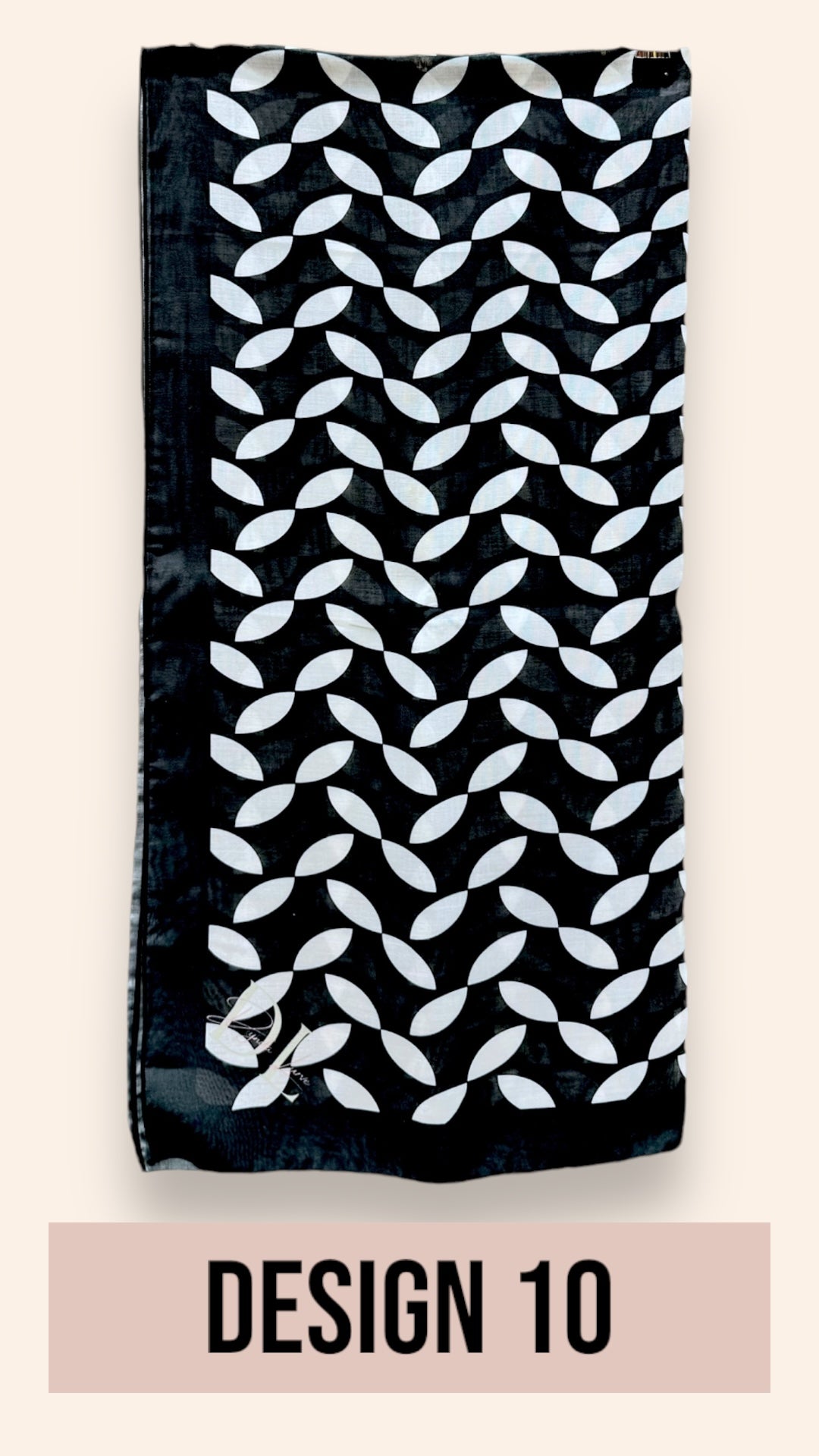 Bawal Premium Cotton Voile 48” (Black & White Series) Design 10