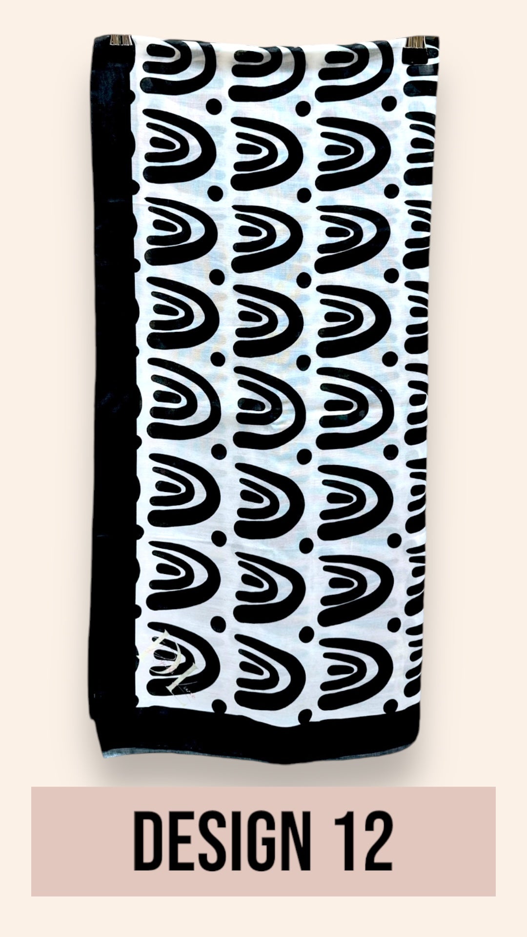 Bawal Premium Cotton Voile 48” (Black & White Series) Design 12