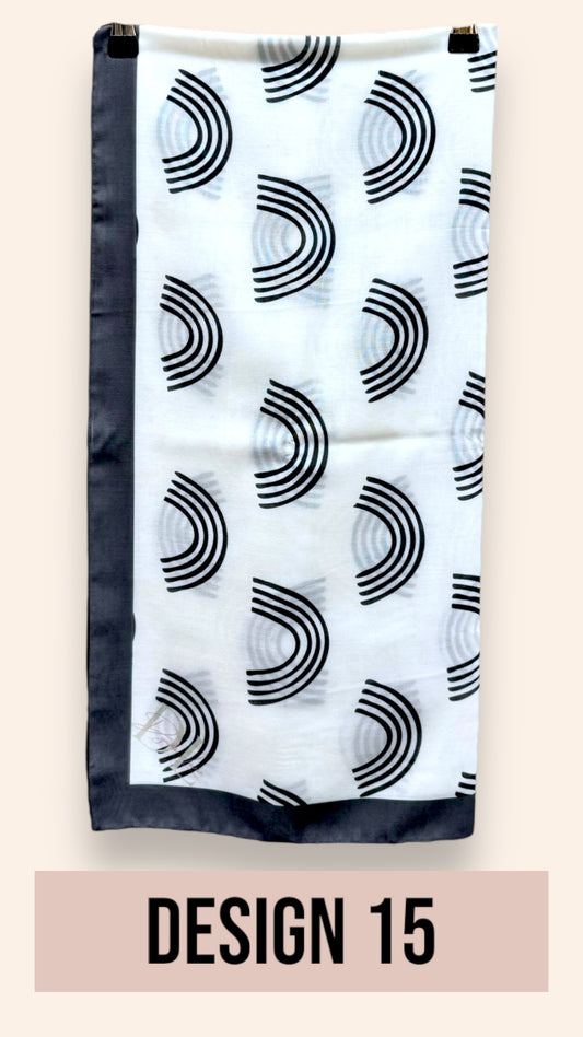 Bawal Premium Cotton Voile 48” (Black & White Series) Design 15